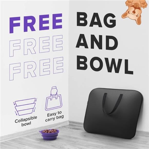 Portable Foldable Pet Playpen + Carrying Case & Collapsible Travel Bowl - Picture 5 of 7